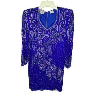 Vintage Stenay Silk Beaded‎ Dress